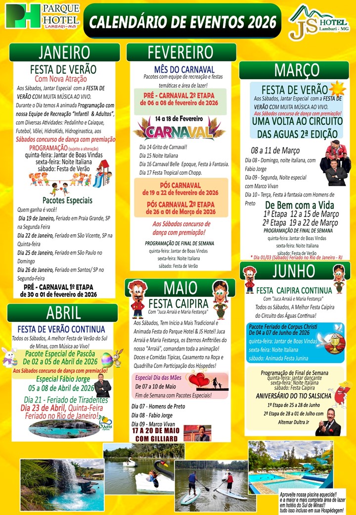 calendário de eventos