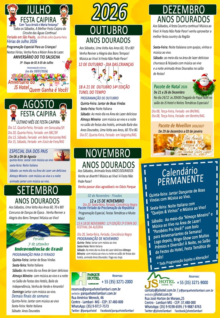 calendário de eventos